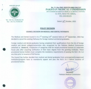 PMC POLICY DECISION 2022