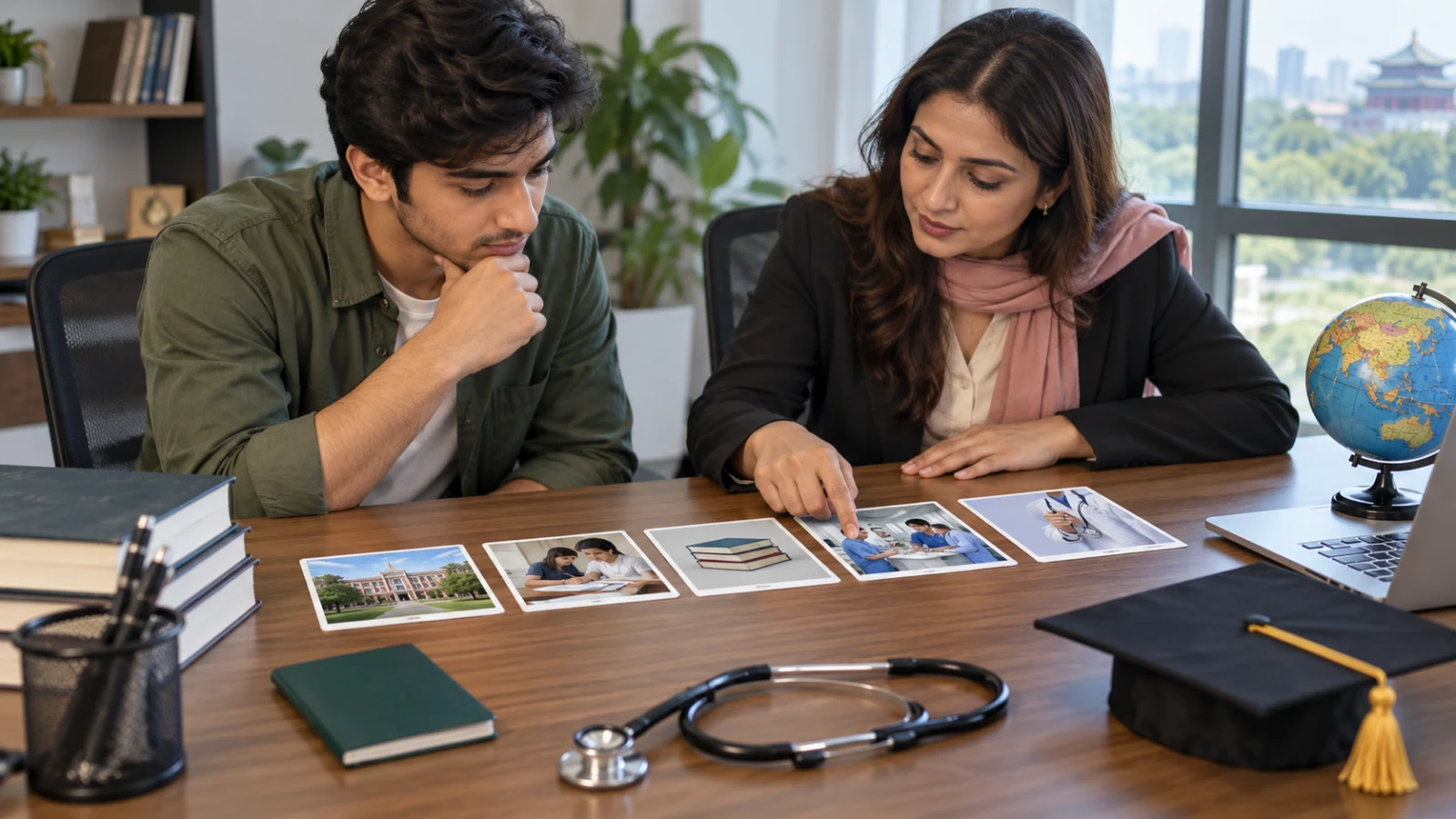 Pakistani medical applicant and adviser mapping admission study records clinical training and licensing steps