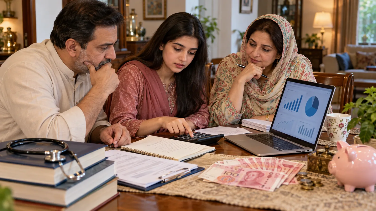 Pakistani family planning tuition accommodation and living costs for a six-year MBBS degree