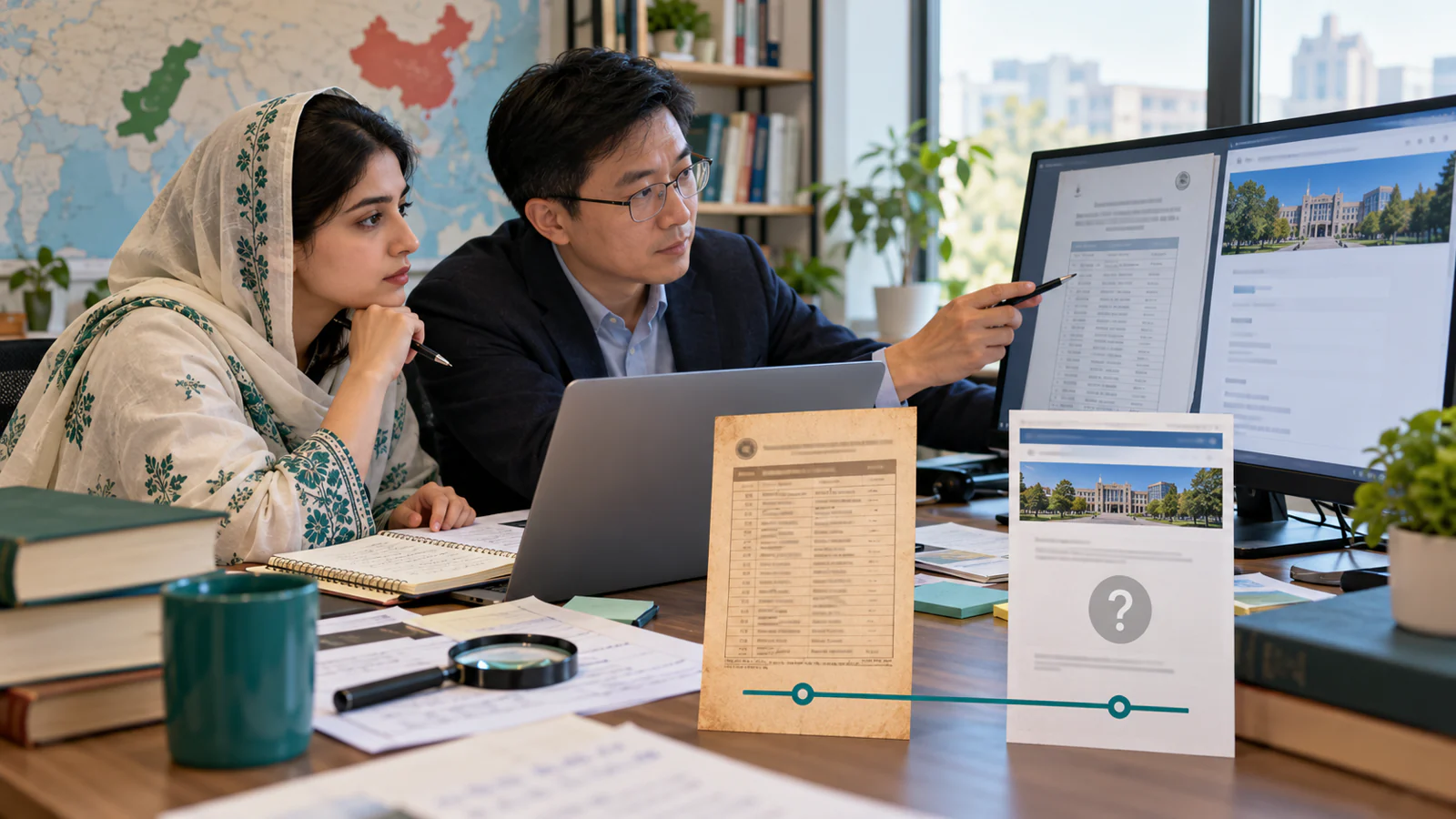 Pakistani applicant and researcher checking historical and current NSMC intake evidence