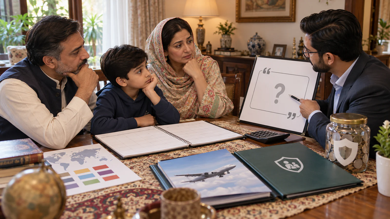 Pakistani family building a provisional NSMC study budget without unverified fee figures