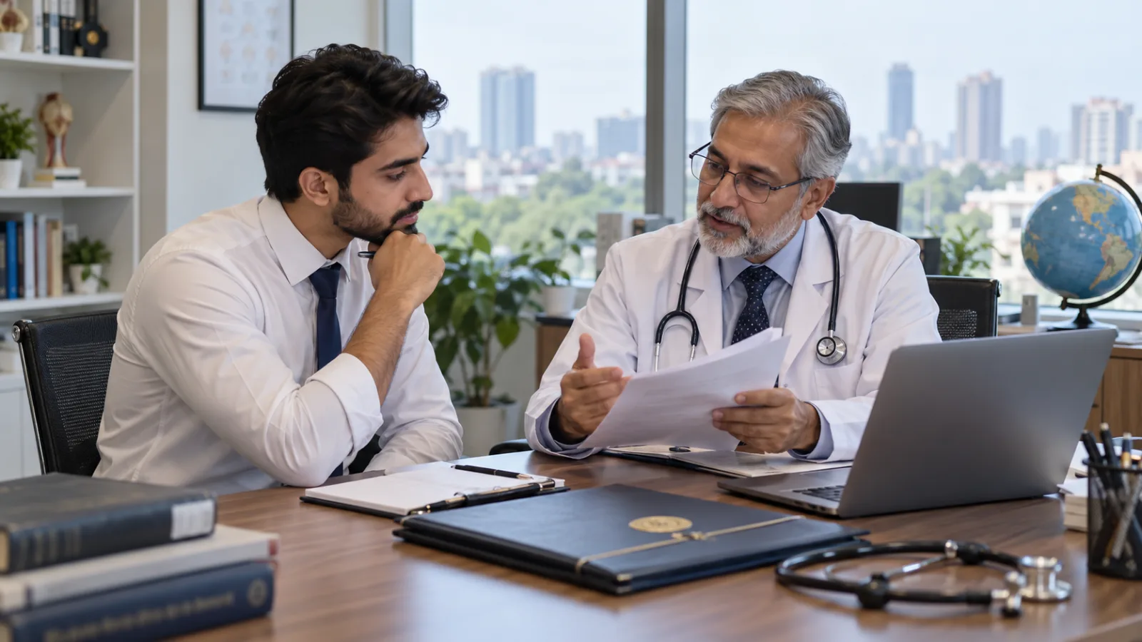 Pakistani medical applicant and adviser mapping admission study records clinical training and licensing steps