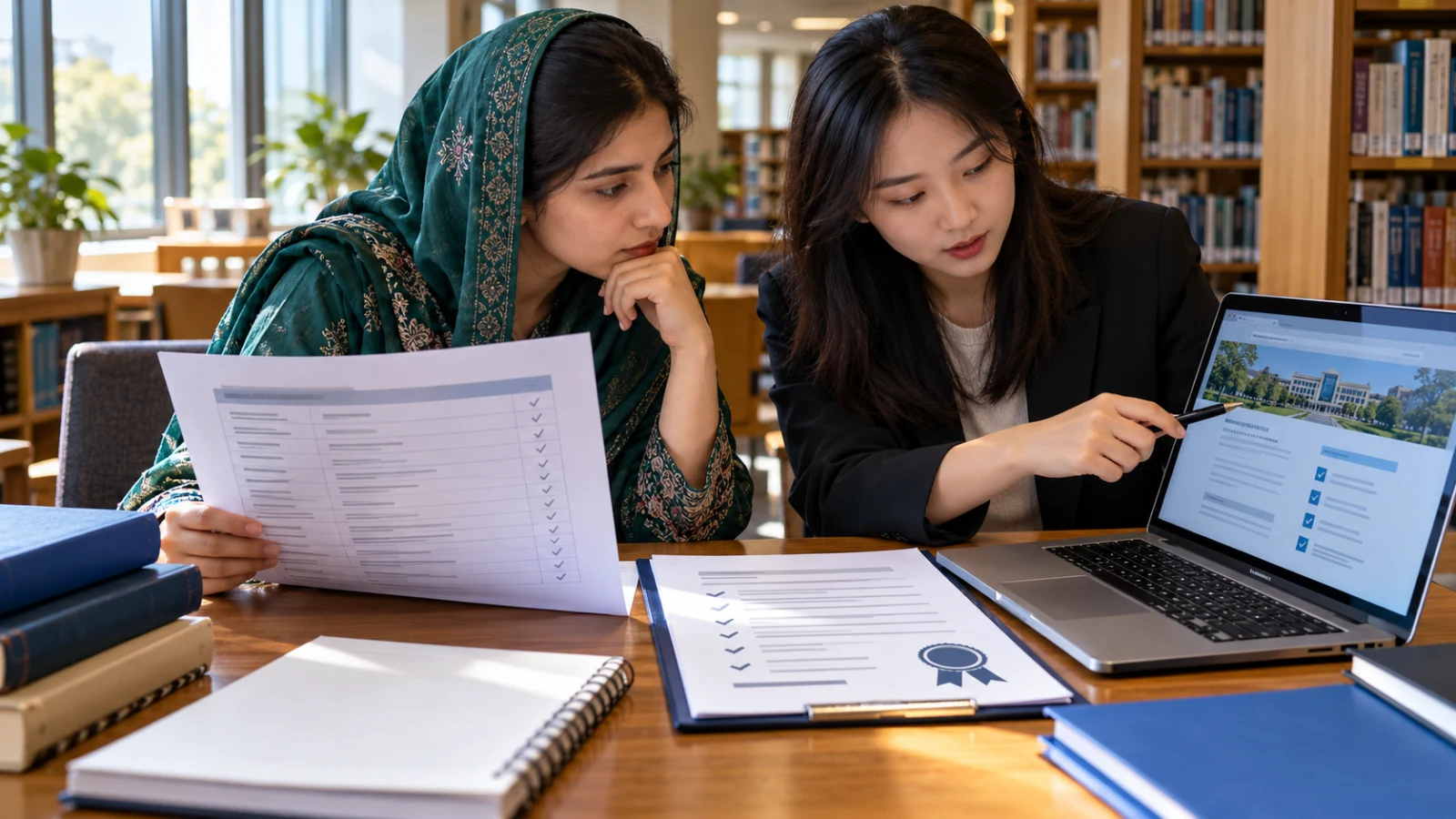 Pakistani applicant and researcher checking historical and current SHZU intake evidence