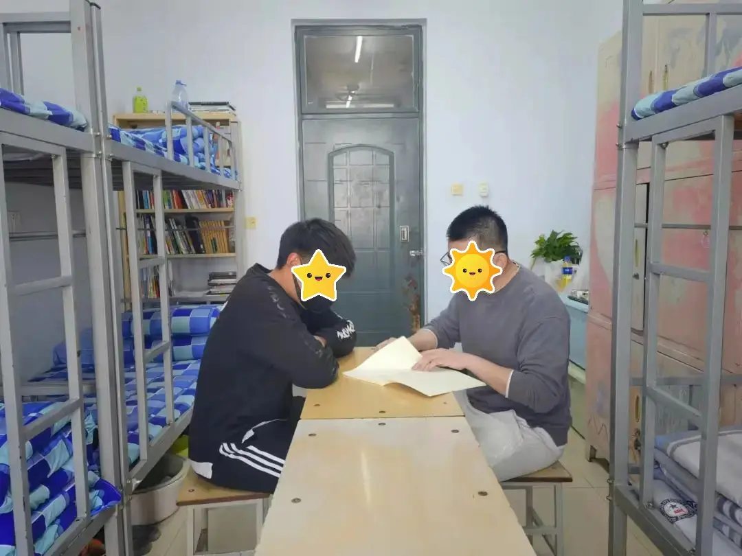 Students studying in a Hebei Medical University dormitory