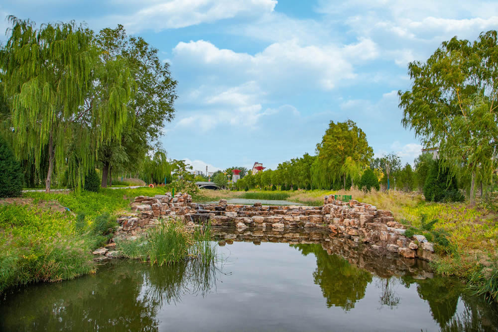 Landscaped campus grounds at Shanxi University of Chinese Medicine
